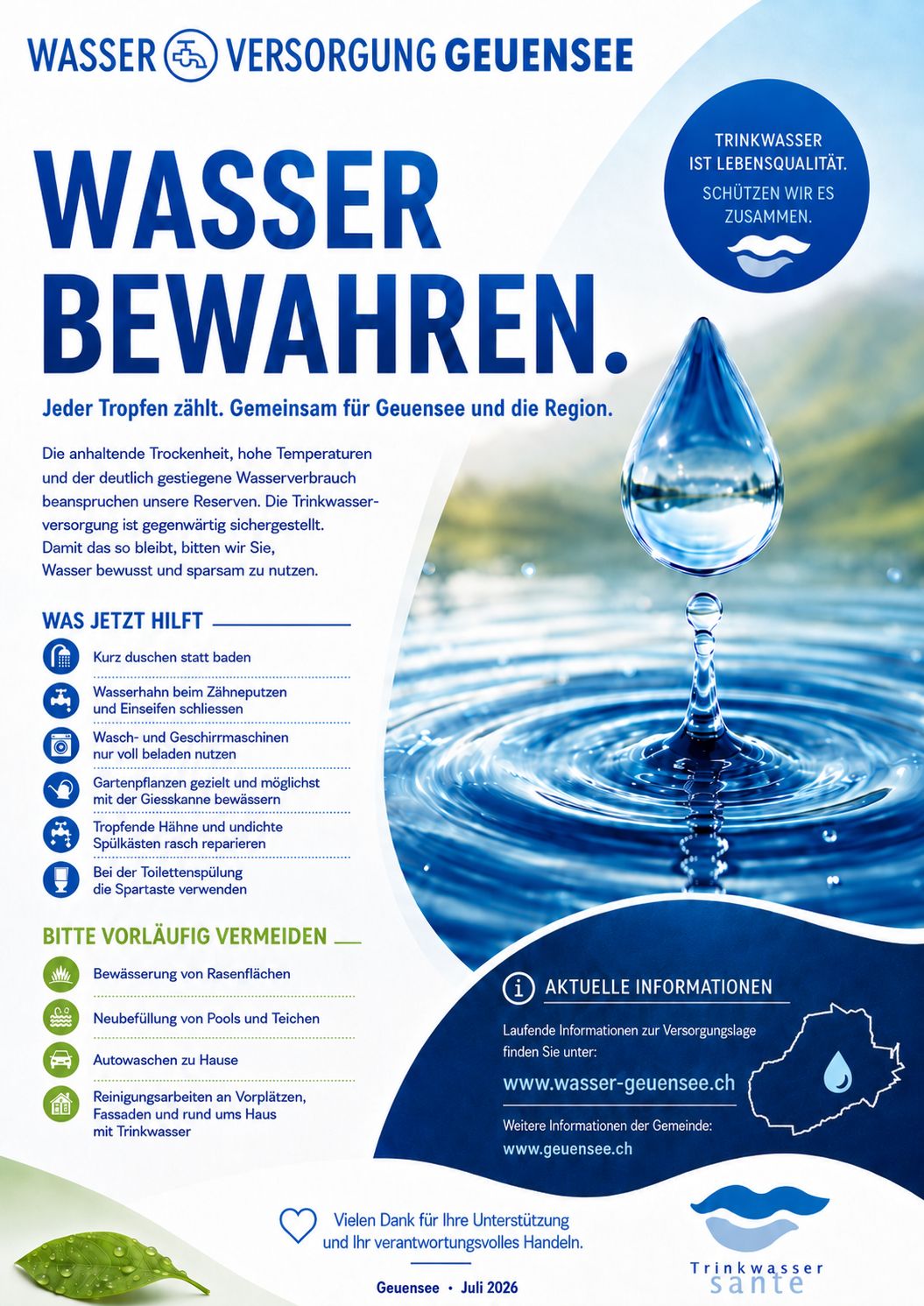 Wasser bewahren