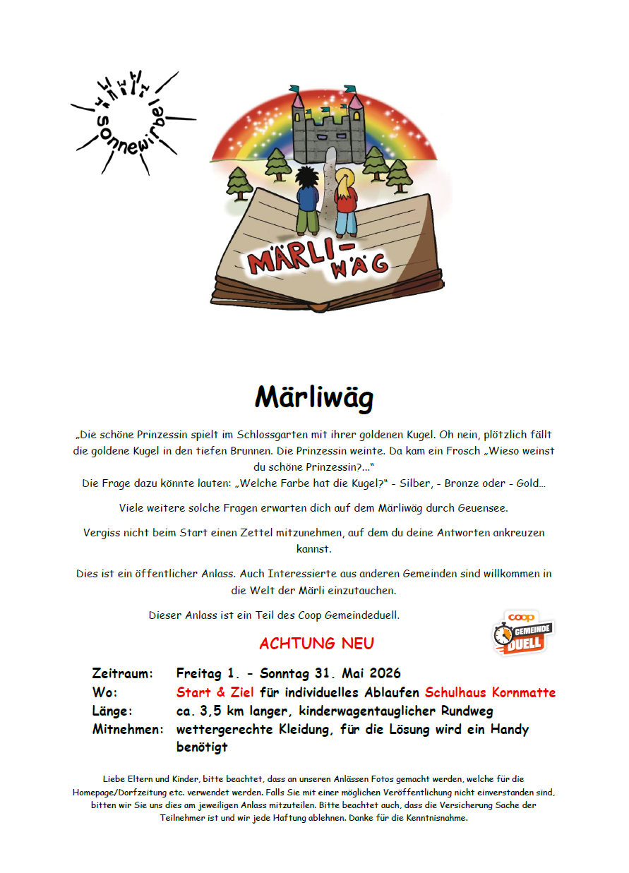 Märliweg Flyer Sonnenwirbel